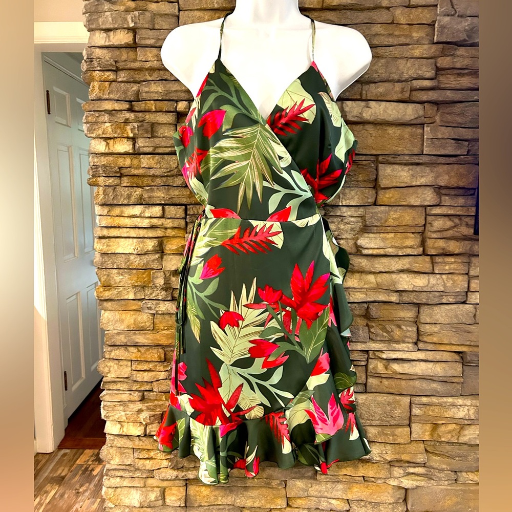 Lovers + Friends Gigi Hot Tropical Wrap Dress New